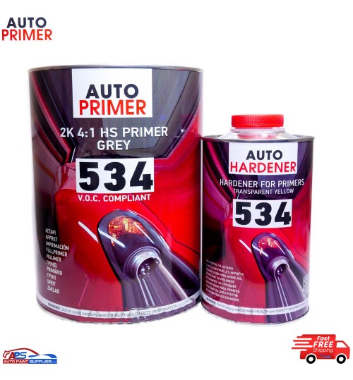 HB Body 534 High Build 2K Grey Primer 5 Litre Kit Compliant 4L & 1L Hardener